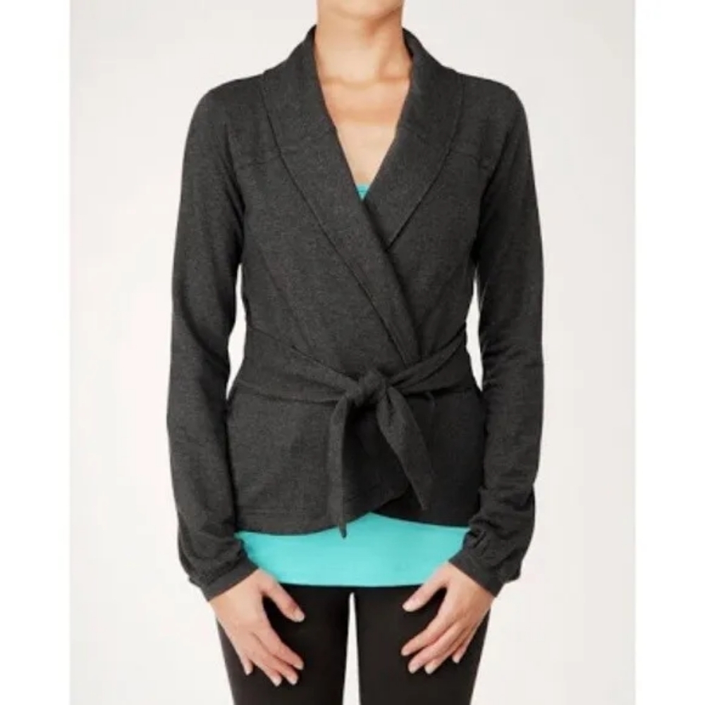 LULULEMON Pulse Wrap Knit Cardigan in Heathered Charcoal